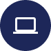A small blue icon with a small white laptop within it